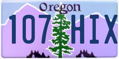 OR license plate 107HIX