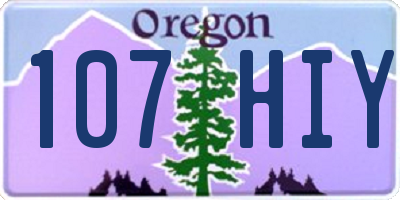OR license plate 107HIY