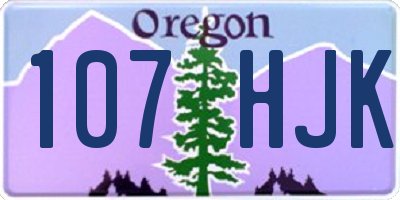 OR license plate 107HJK