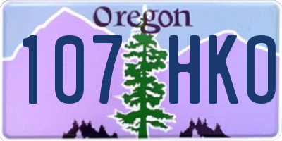 OR license plate 107HKO