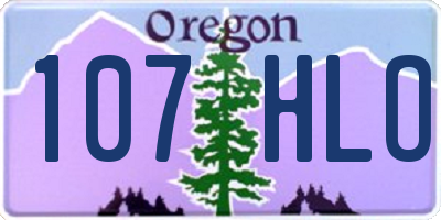 OR license plate 107HLO