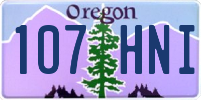 OR license plate 107HNI