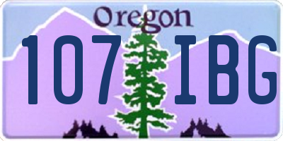 OR license plate 107IBG
