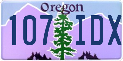 OR license plate 107IDX