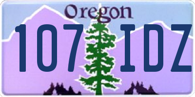 OR license plate 107IDZ