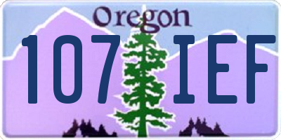 OR license plate 107IEF