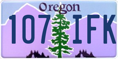 OR license plate 107IFK