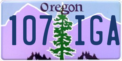 OR license plate 107IGA