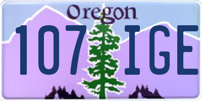 OR license plate 107IGE