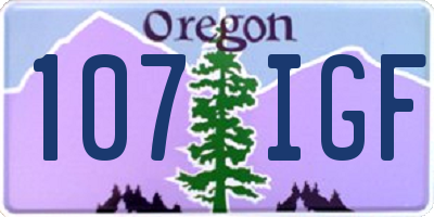 OR license plate 107IGF