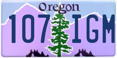 OR license plate 107IGM