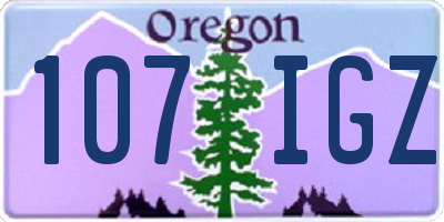 OR license plate 107IGZ