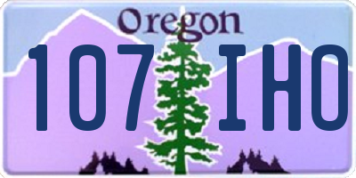 OR license plate 107IHO