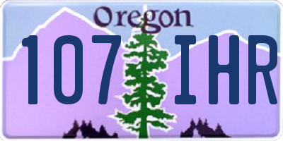 OR license plate 107IHR