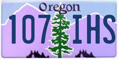 OR license plate 107IHS
