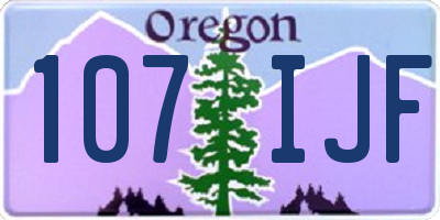 OR license plate 107IJF