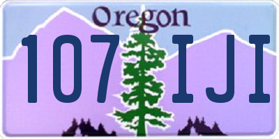 OR license plate 107IJI