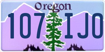 OR license plate 107IJO