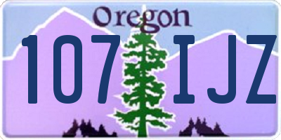 OR license plate 107IJZ