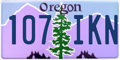 OR license plate 107IKN