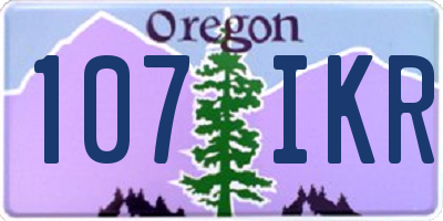 OR license plate 107IKR