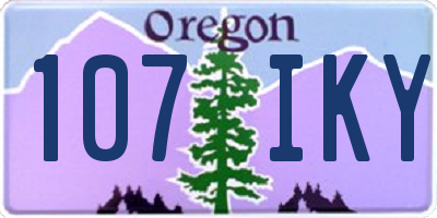 OR license plate 107IKY
