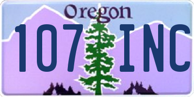 OR license plate 107INC