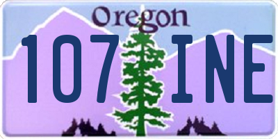 OR license plate 107INE