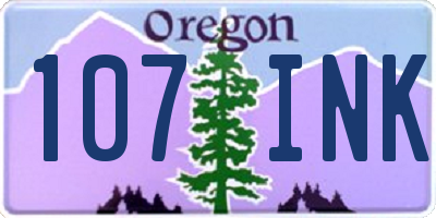 OR license plate 107INK