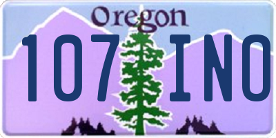 OR license plate 107INO