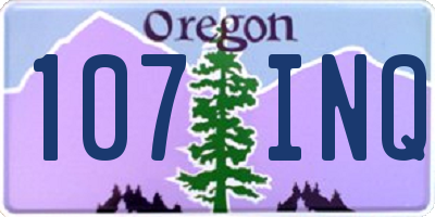 OR license plate 107INQ