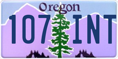 OR license plate 107INT
