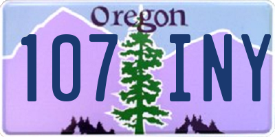 OR license plate 107INY