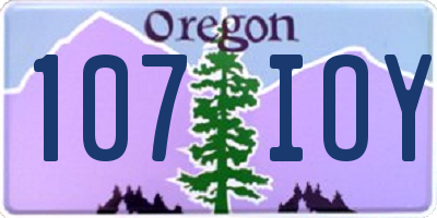 OR license plate 107IOY