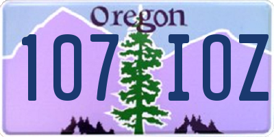 OR license plate 107IOZ
