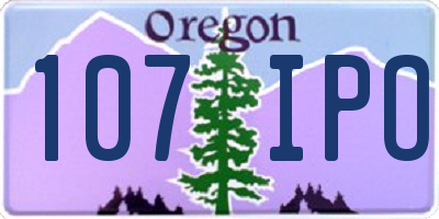 OR license plate 107IPO