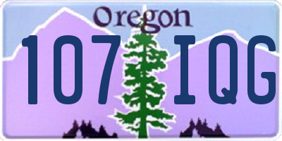 OR license plate 107IQG