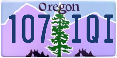 OR license plate 107IQI