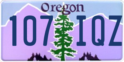 OR license plate 107IQZ