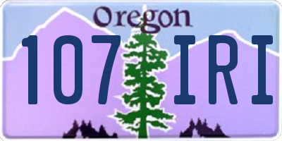 OR license plate 107IRI