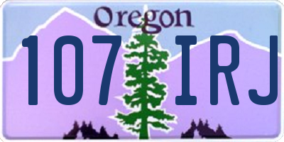 OR license plate 107IRJ