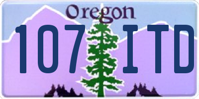 OR license plate 107ITD