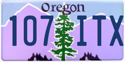 OR license plate 107ITX