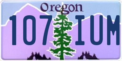 OR license plate 107IUM