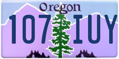 OR license plate 107IUY