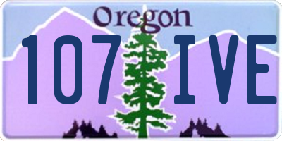 OR license plate 107IVE