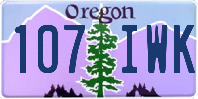 OR license plate 107IWK
