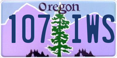 OR license plate 107IWS