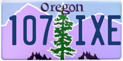 OR license plate 107IXE