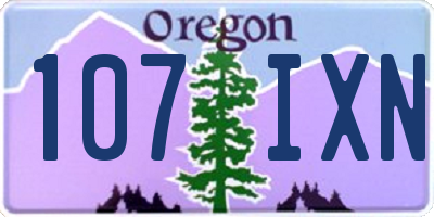 OR license plate 107IXN